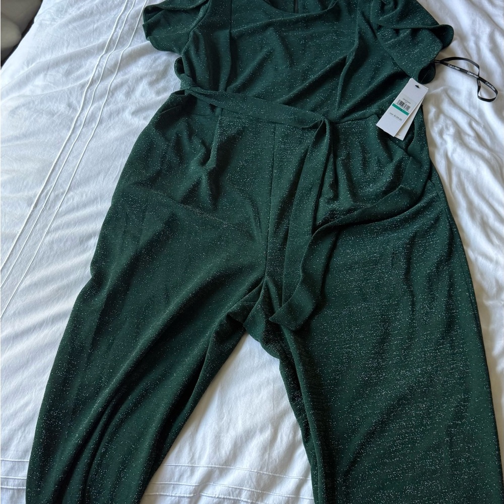 Calvin Klein Collection Sparkling Dark Green Jumpsuit